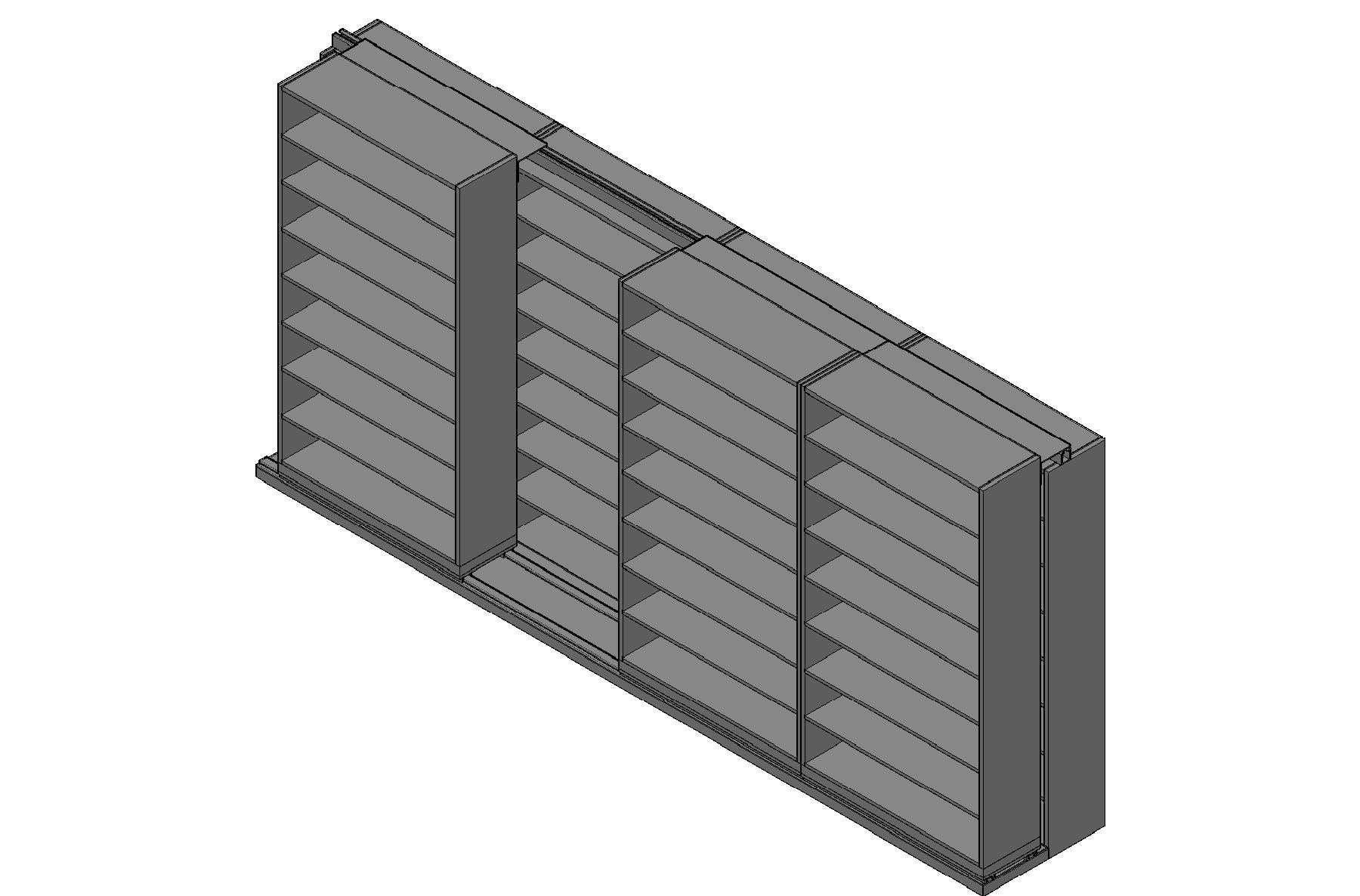Legal Size Sliding Shelves - 2 Rows Deep - 8 Levels - (48" x 15" Shelves) - 196" Total Width