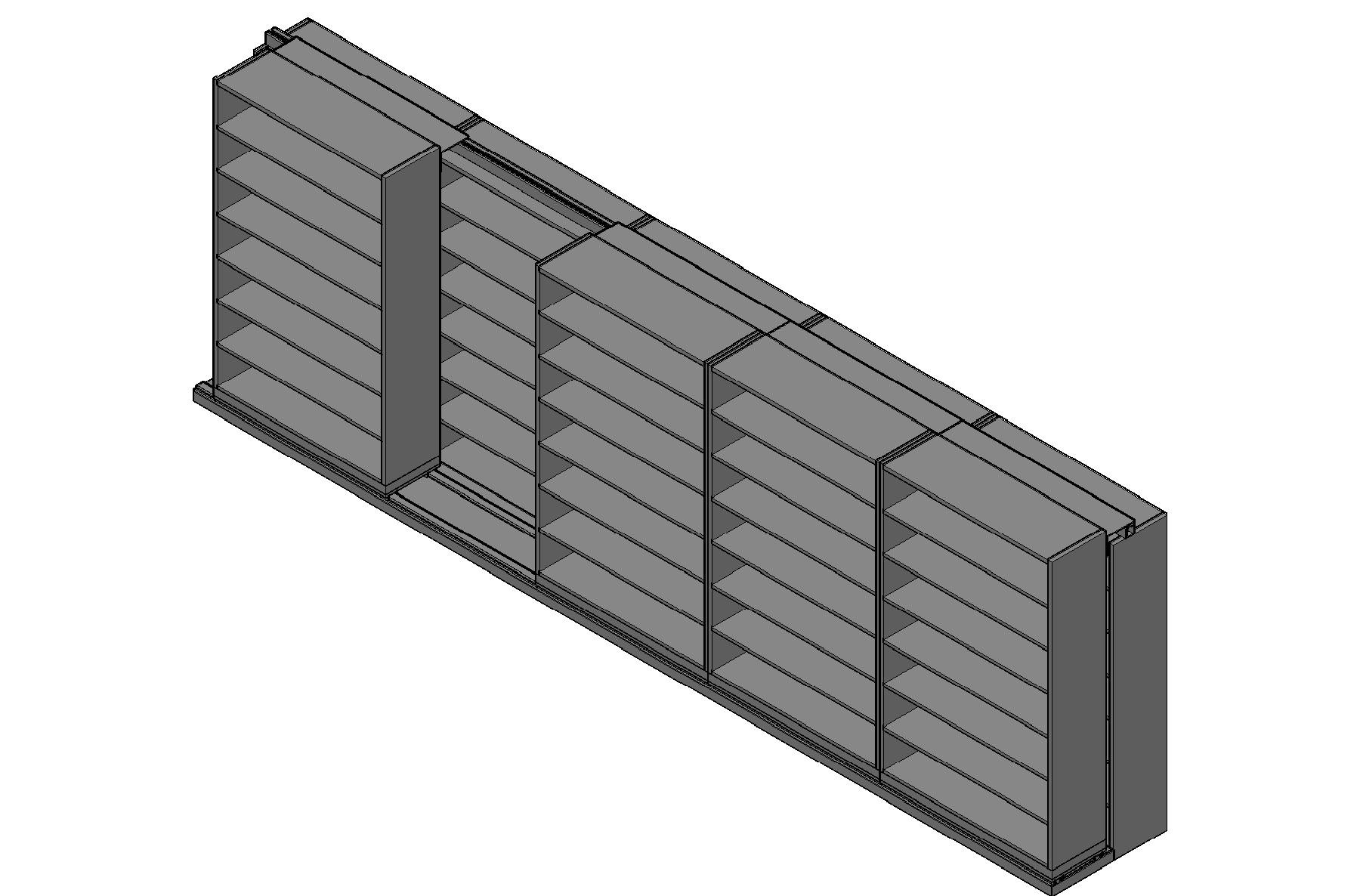 Legal Size Sliding Shelves - 2 Rows Deep - 7 Levels - (48" x 15" Shelves) - 244" Total Width