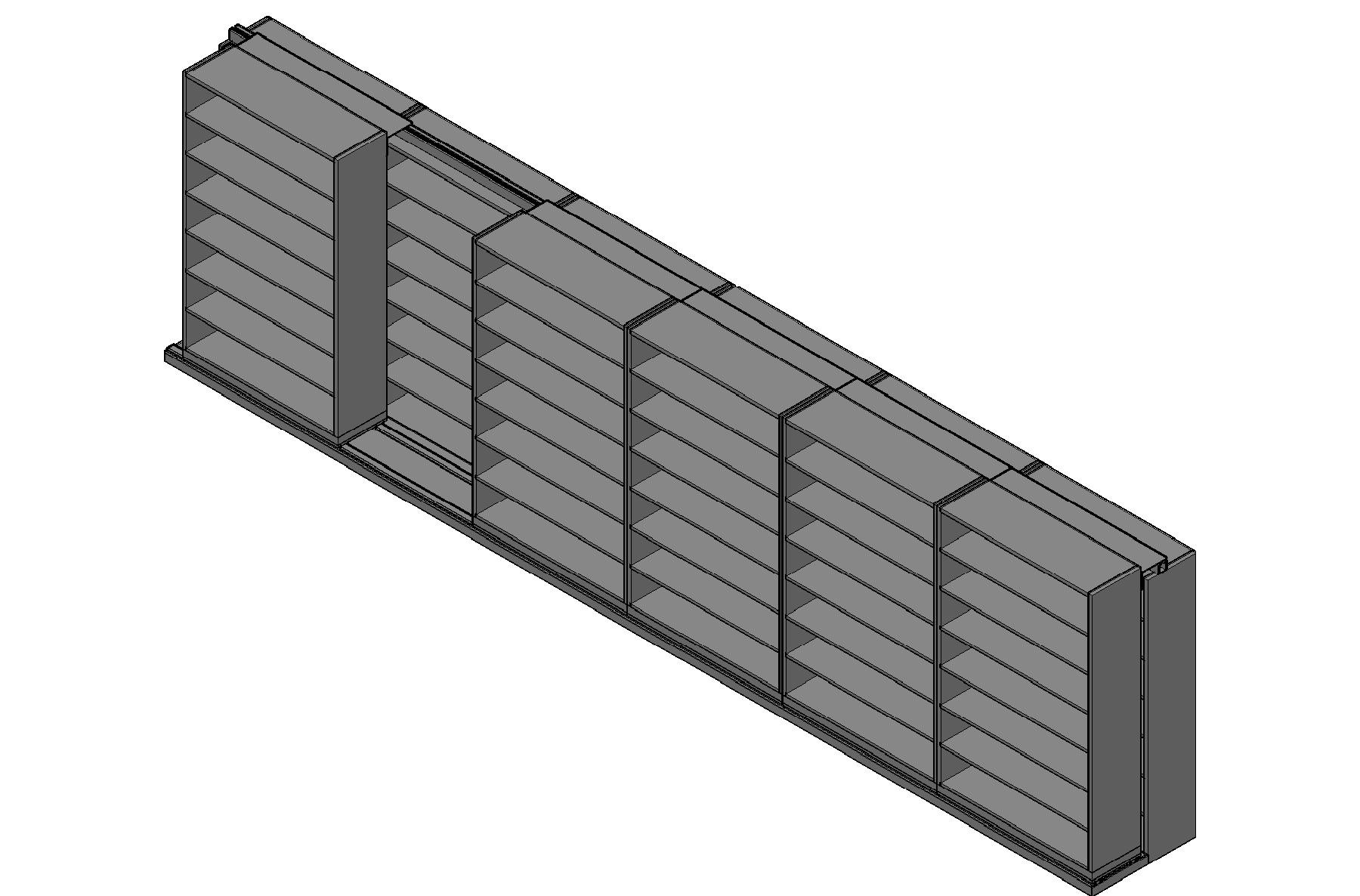 Legal Size Sliding Shelves - 2 Rows Deep - 7 Levels - (48" x 15" Shelves) - 292" Total Width