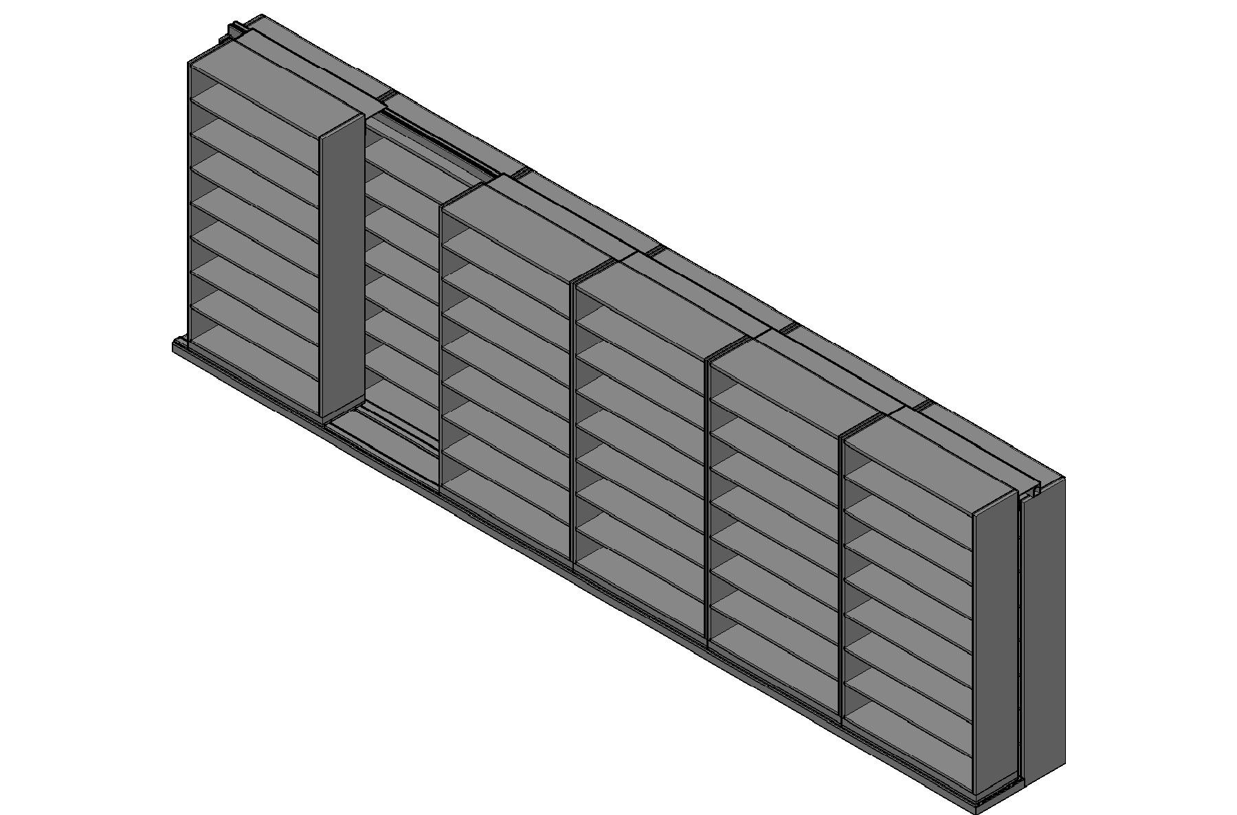 Legal Size Sliding Shelves - 2 Rows Deep - 8 Levels - (48" x 15" Shelves) - 292" Total Width