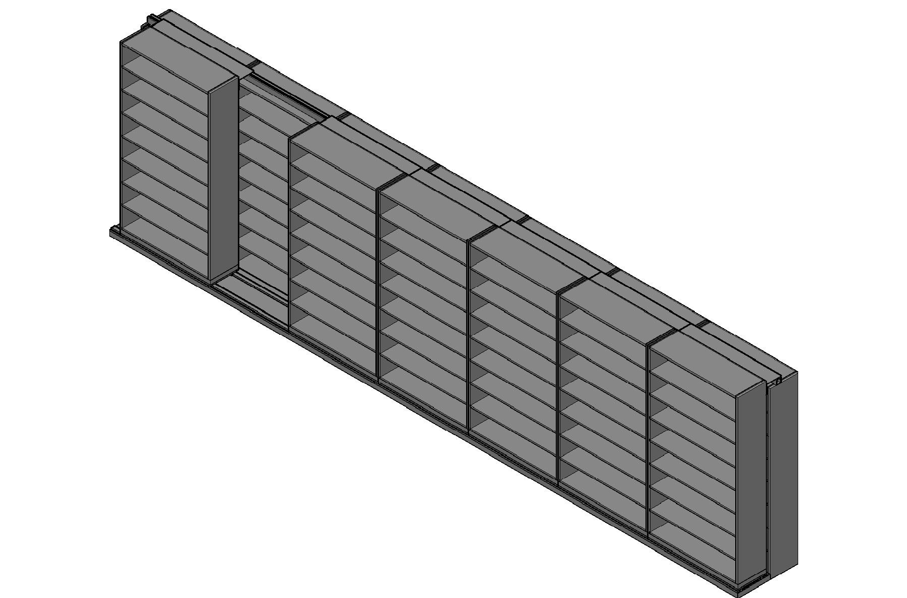 Legal Size Sliding Shelves - 2 Rows Deep - 8 Levels - (48" x 15" Shelves) - 340" Total Width