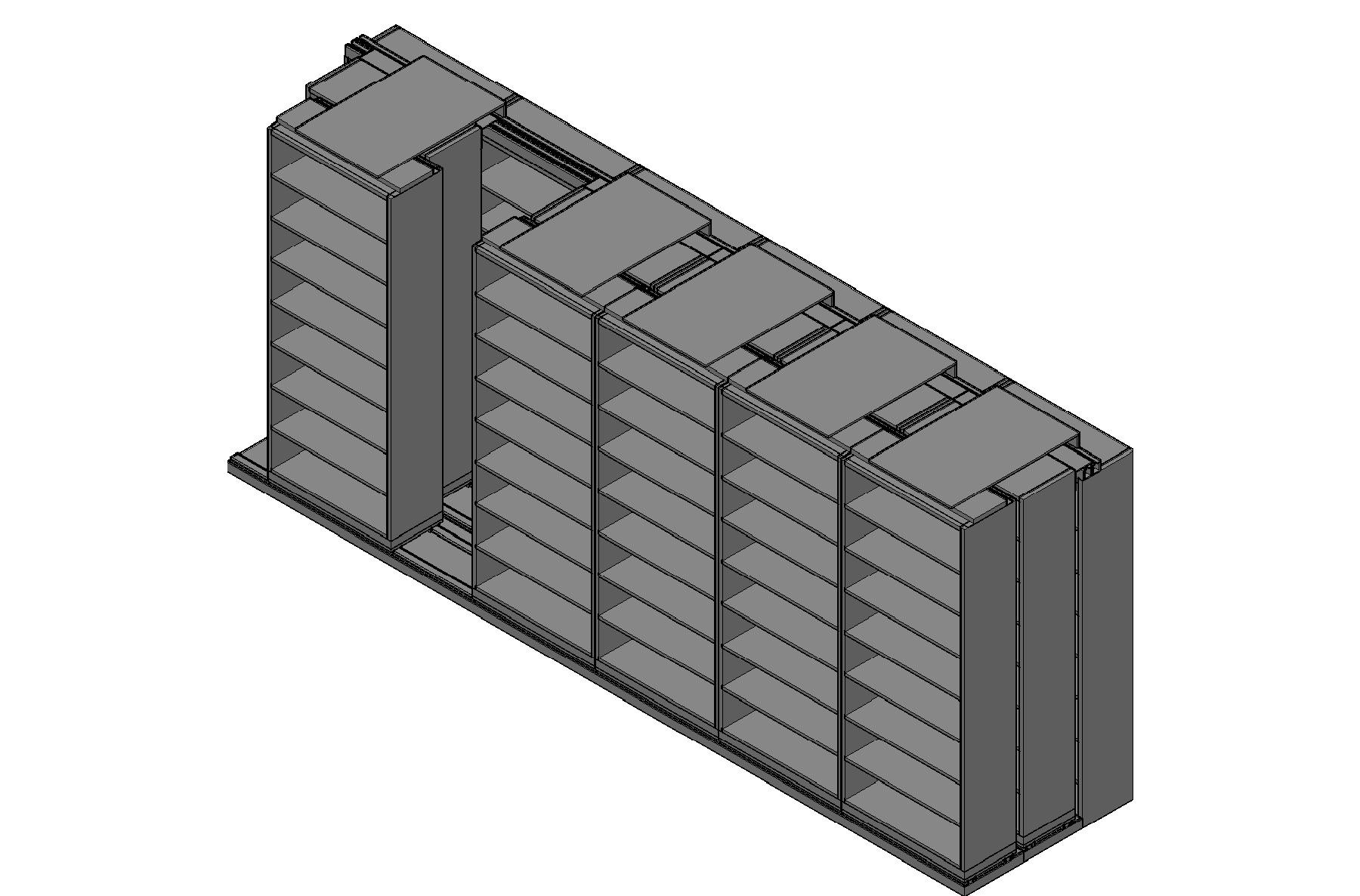 Legal Size Sliding Shelves - 3 Rows Deep - 8 Levels - (36" x 15" Shelves) - 220" Total Width