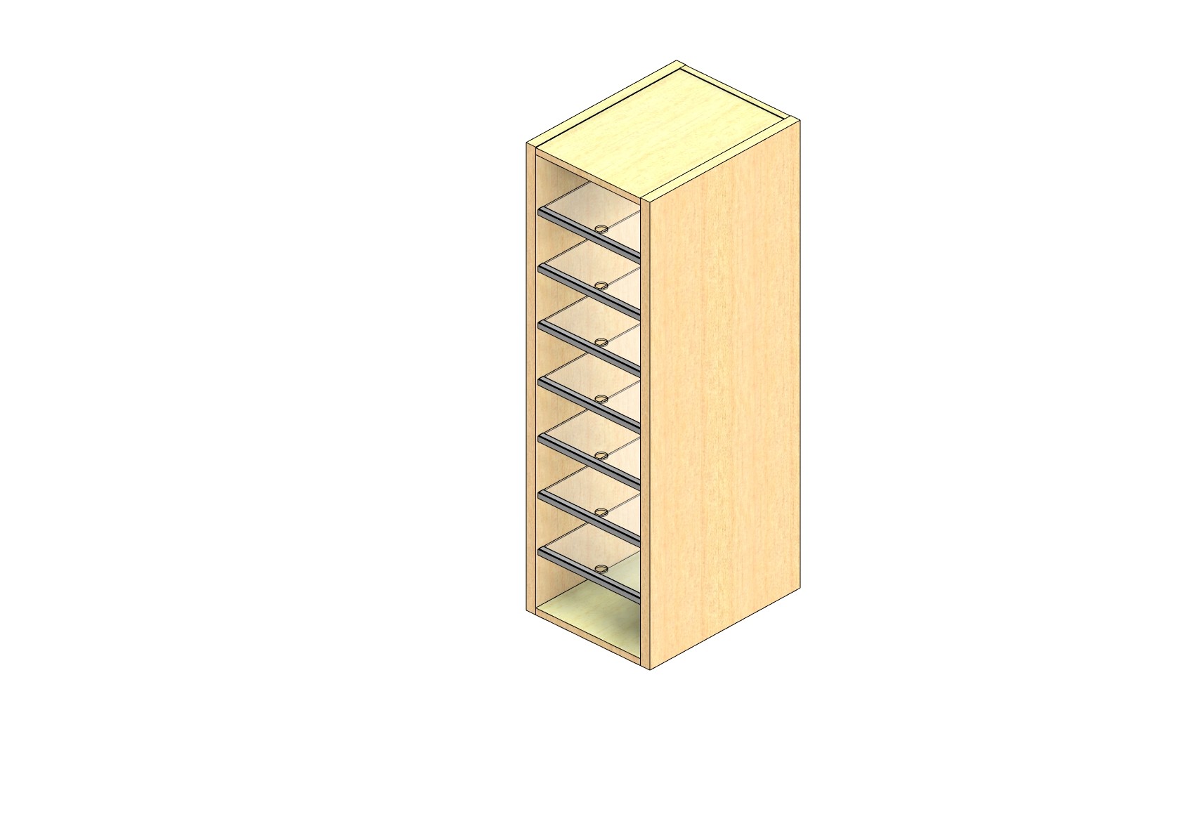 Legal Sized Open Back Sort Module - 1 Column - 42" Sorting Height w/ No Riser