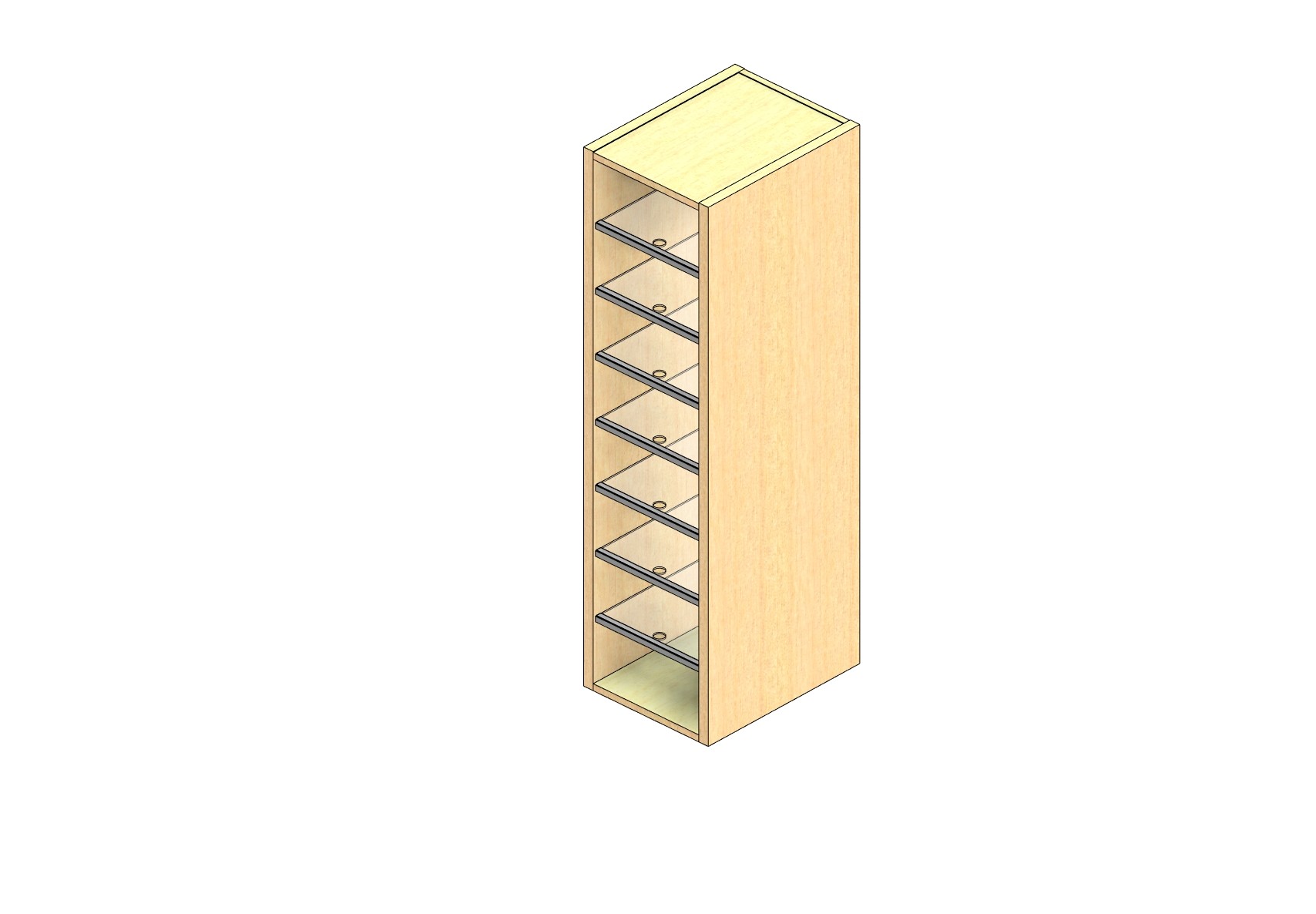 Legal Sized Plexi Back Sort Module - 1 Column - 48" Sorting Height w/ No Riser