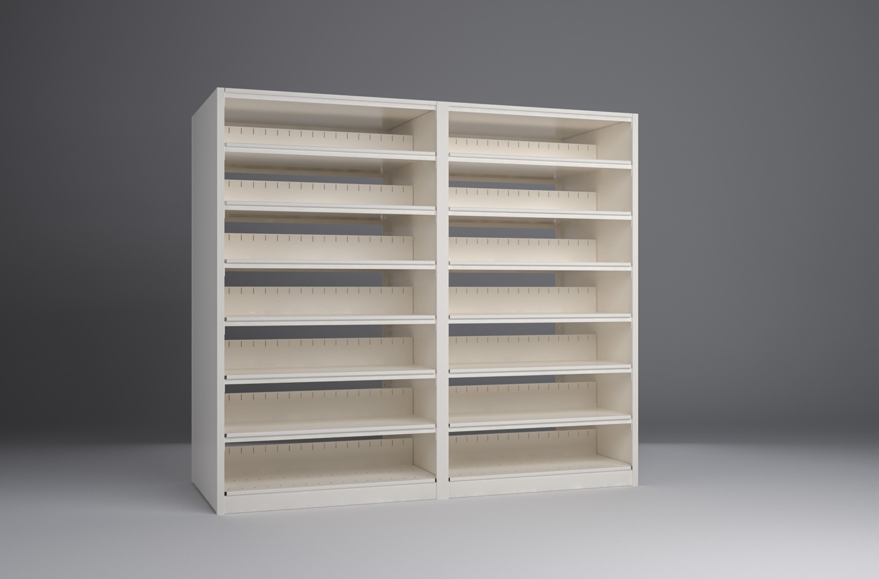 Legal-2 Unit-7 Tier-Double Sided 4 Post Shelving