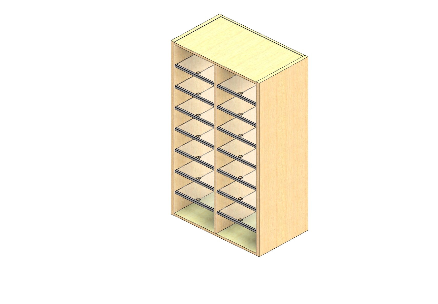 Oversize Sized Open Back Sort Module - 2 Columns - 48" Sorting Height w/ No Riser