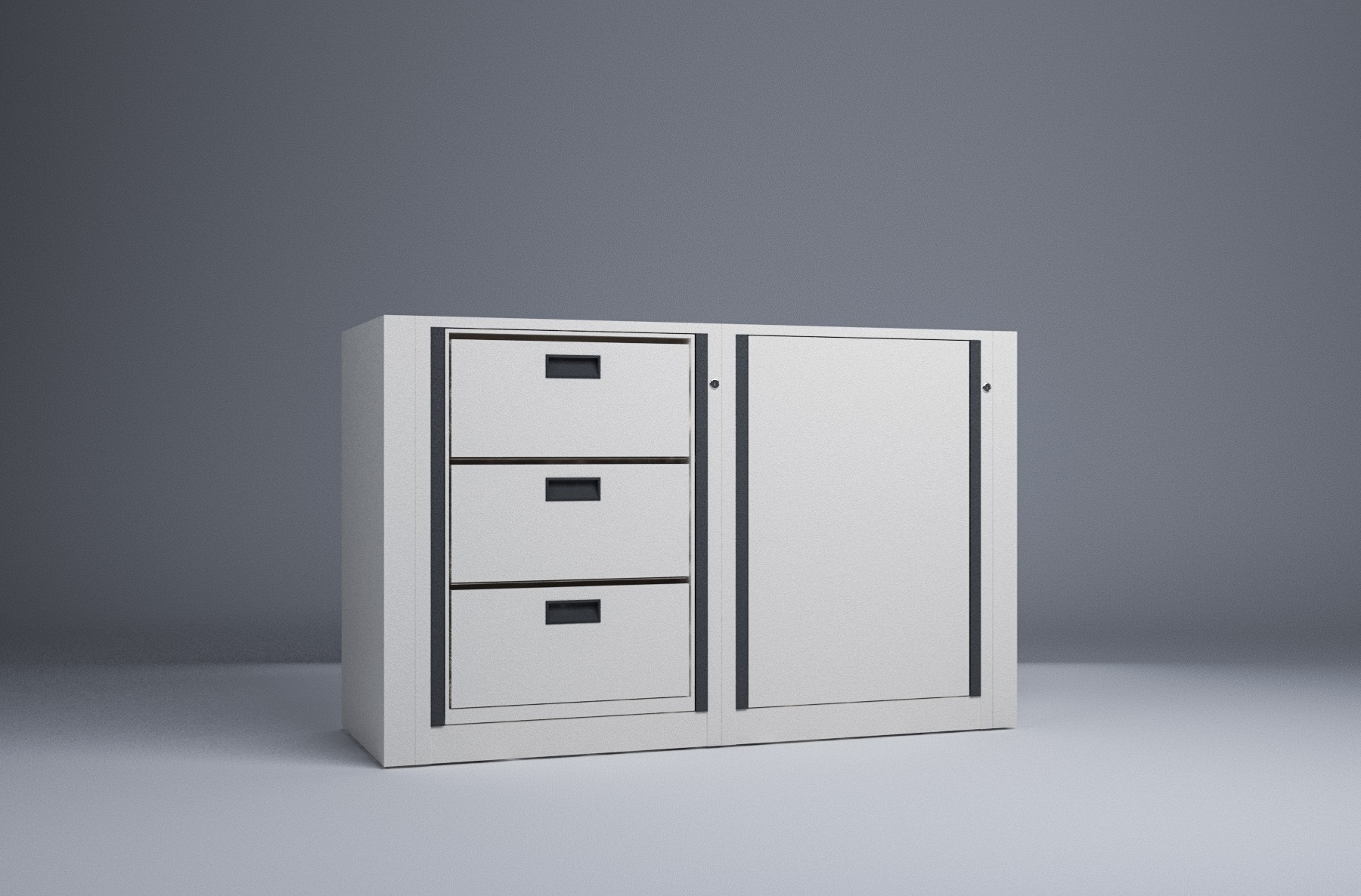 Letter-2 Cabinets-3 Tier-Drawers Steel Rotary File