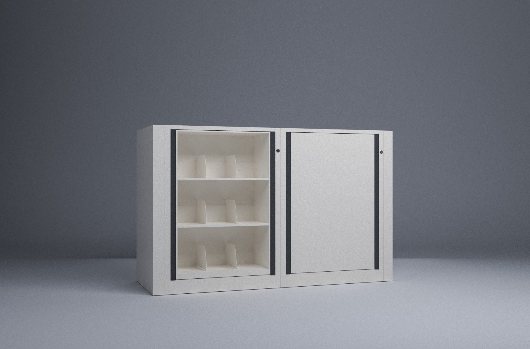 Letter-2 Cabinets-3 Tier-Shelves Steel Rotary File