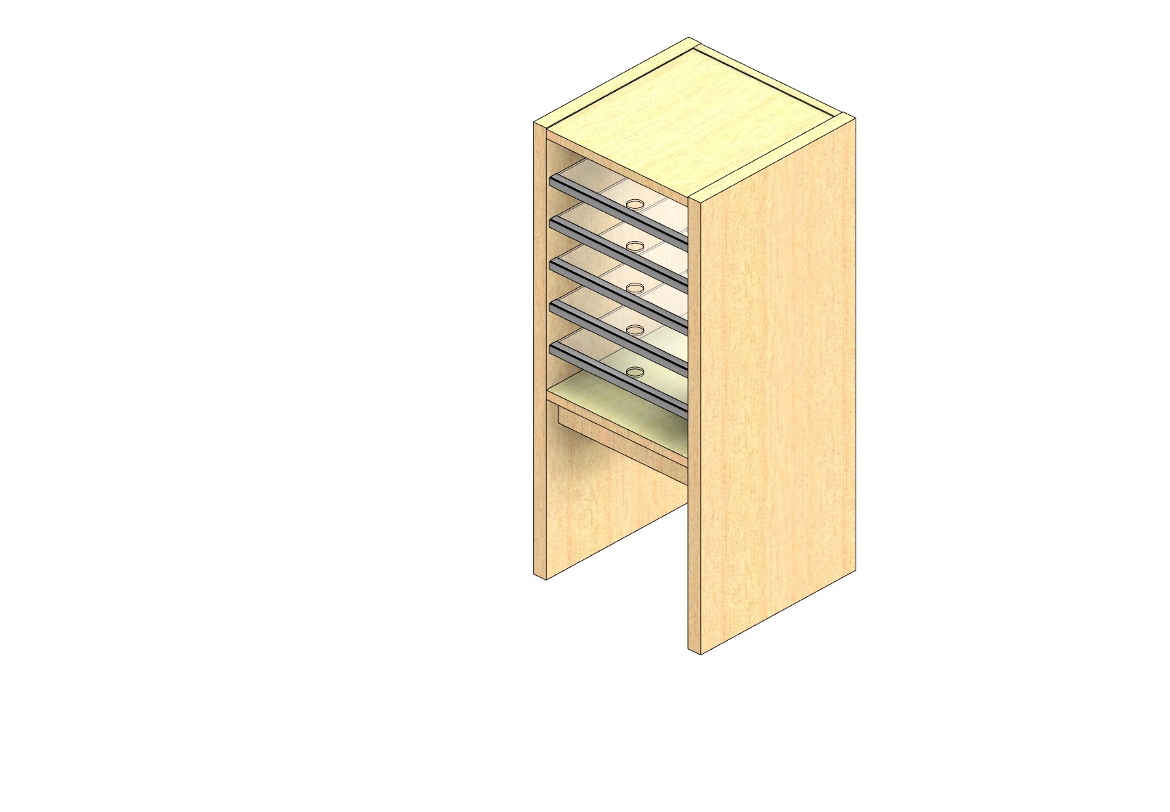 Standard Sized Plexi Back Sort Module - 1 Column - 18" Sorting Height w/ 12" Riser