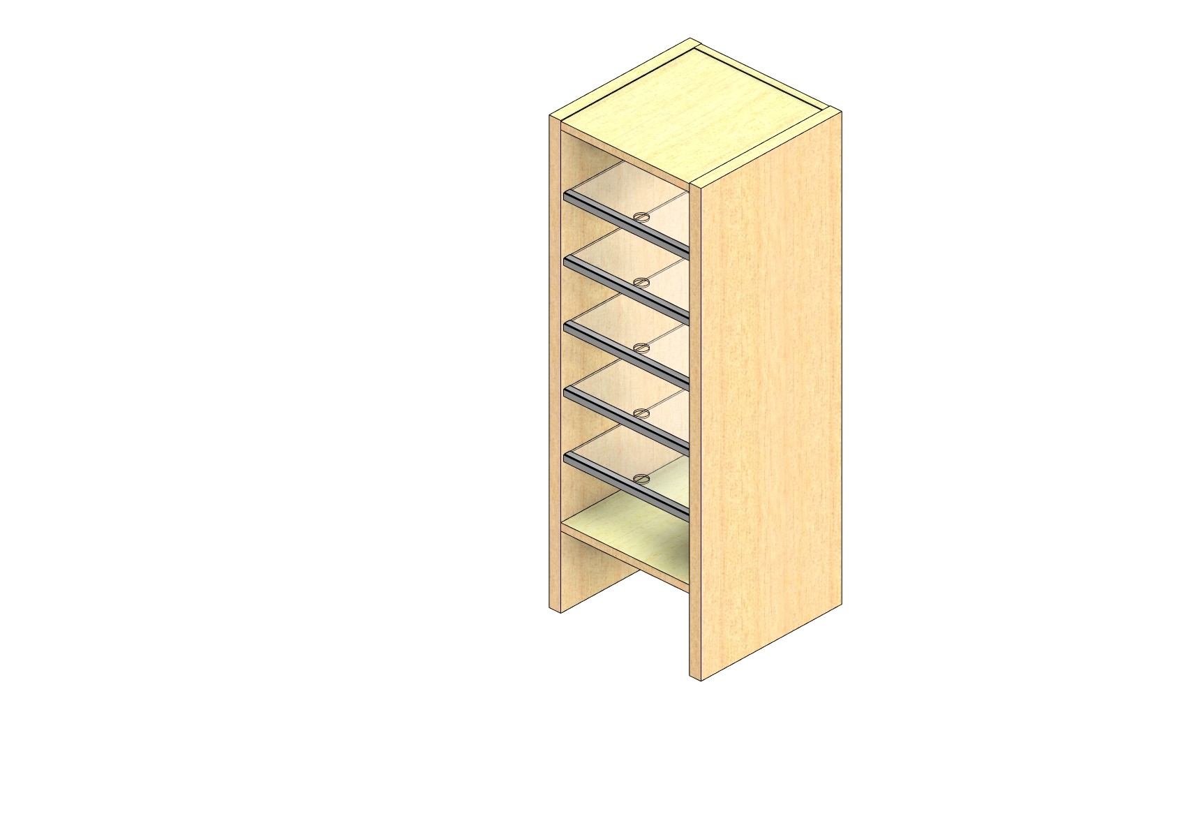 Standard Sized Open Back Sort Module - 1 Column - 30" Sorting Height w/ 6" Riser