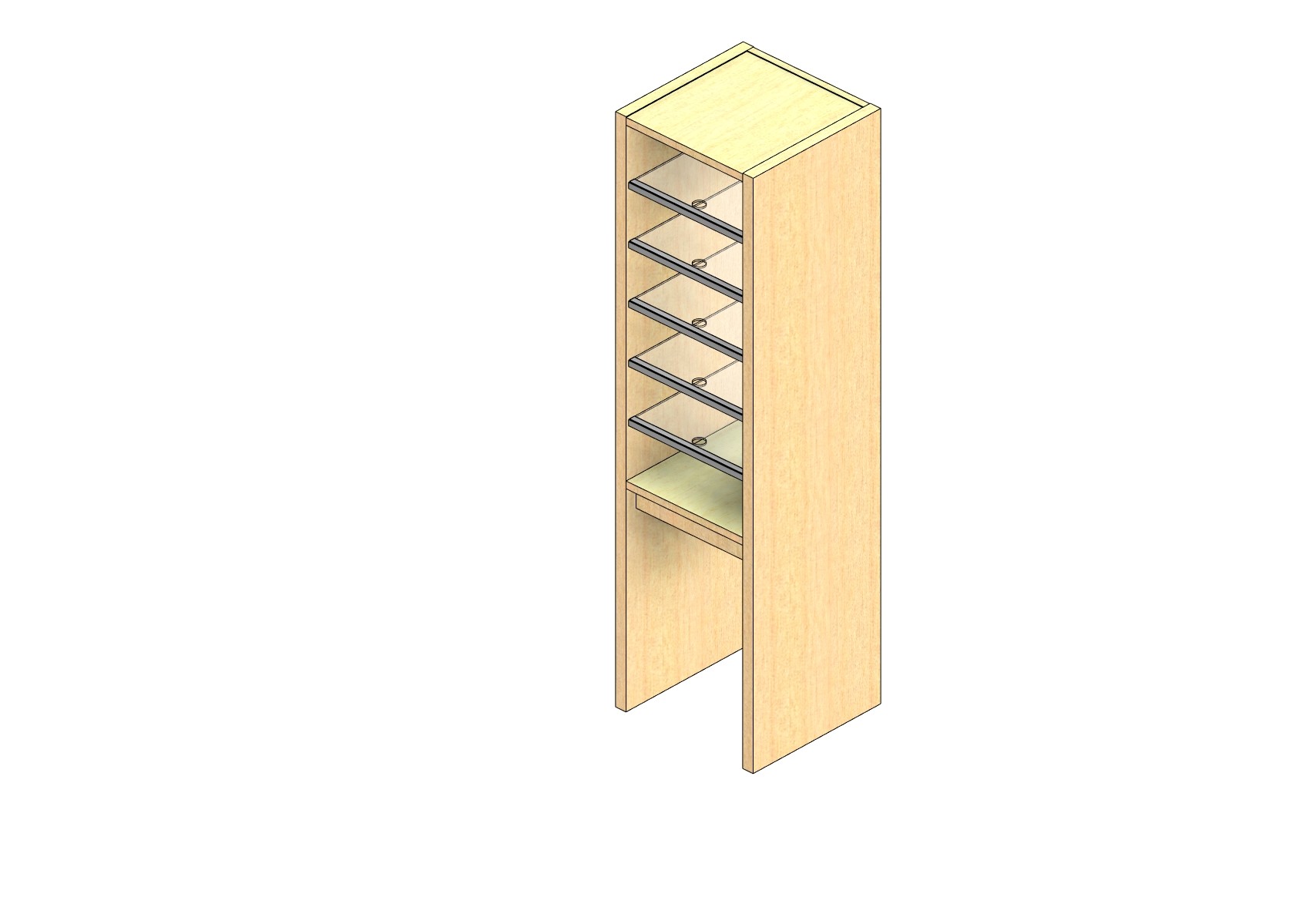 Standard Sized Open Back Sort Module - 1 Column - 30" Sorting Height w/ 18" Riser