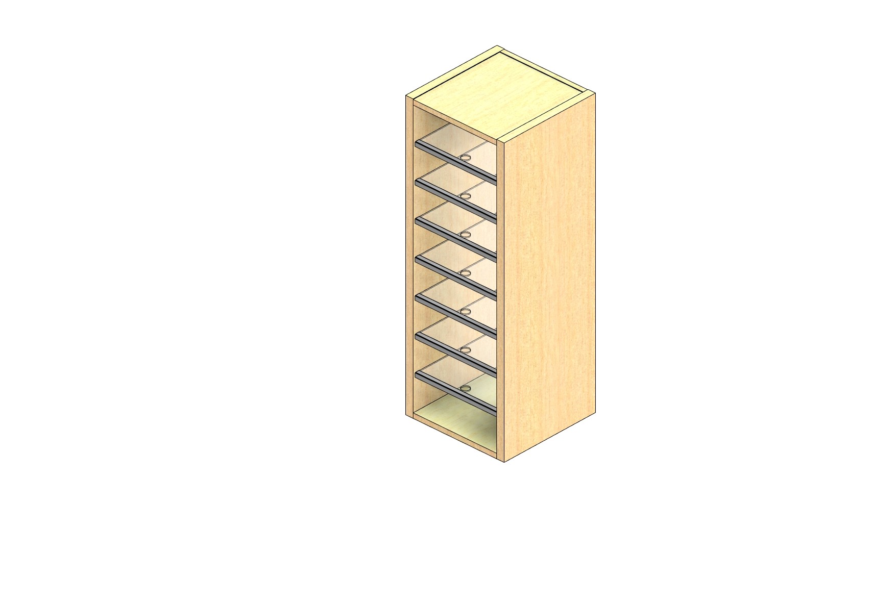 Standard Sized Open Back Sort Module - 1 Column - 36" Sorting Height w/ No Riser