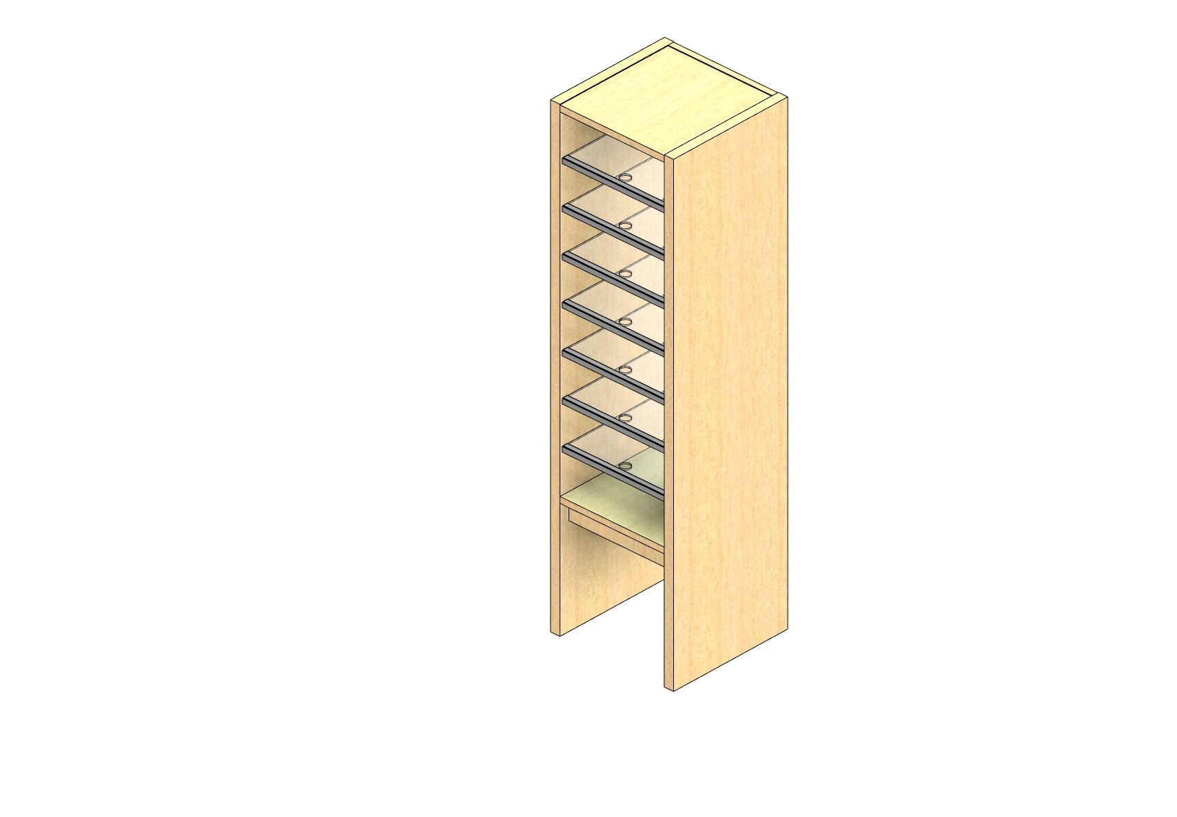 Standard Sized Plexi Back Sort Module - 1 Column - 36" Sorting Height w/ 12" Riser