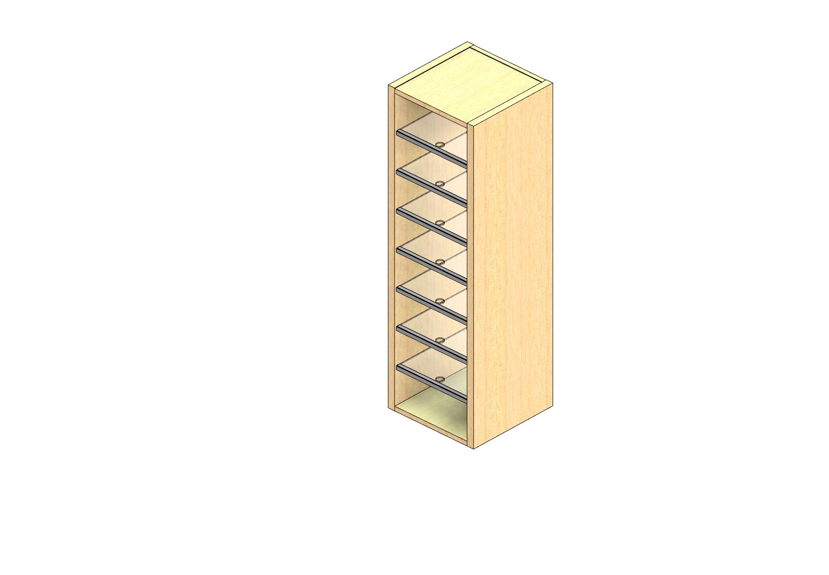 Standard Sized Open Back Sort Module - 1 Column - 42" Sorting Height w/ No Riser