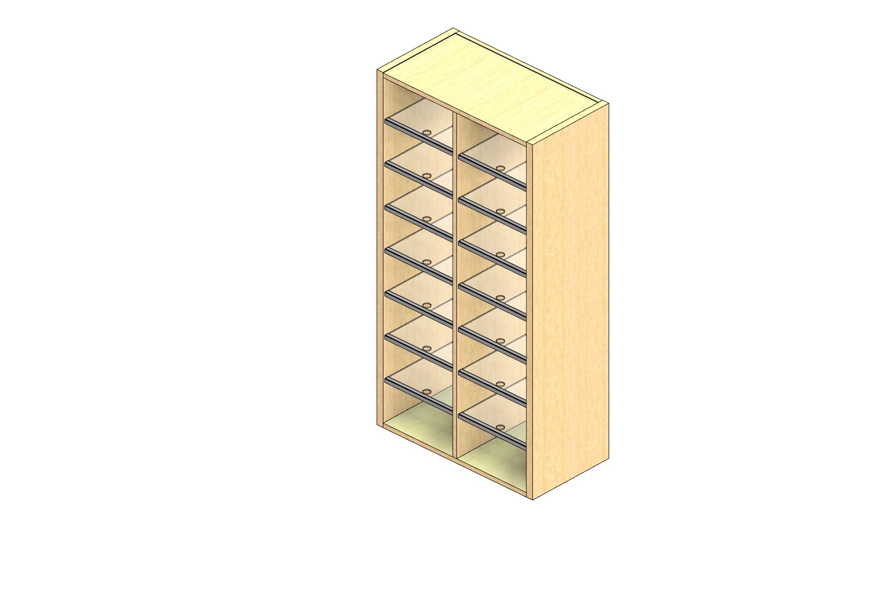Standard Sized Open Back Sort Module - 2 Columns - 48" Sorting Height w/ No Riser