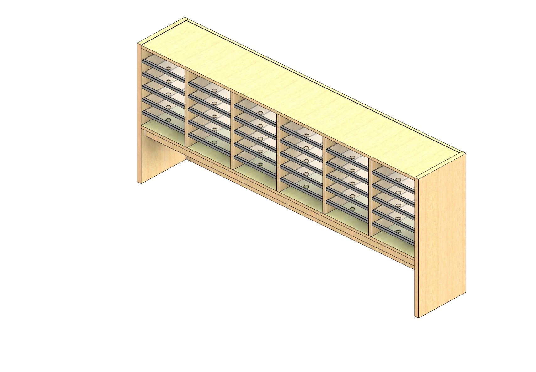 Standard Sized Plexi Back Sort Module - 6 Columns - 18" Sorting Height w/ 12" Riser