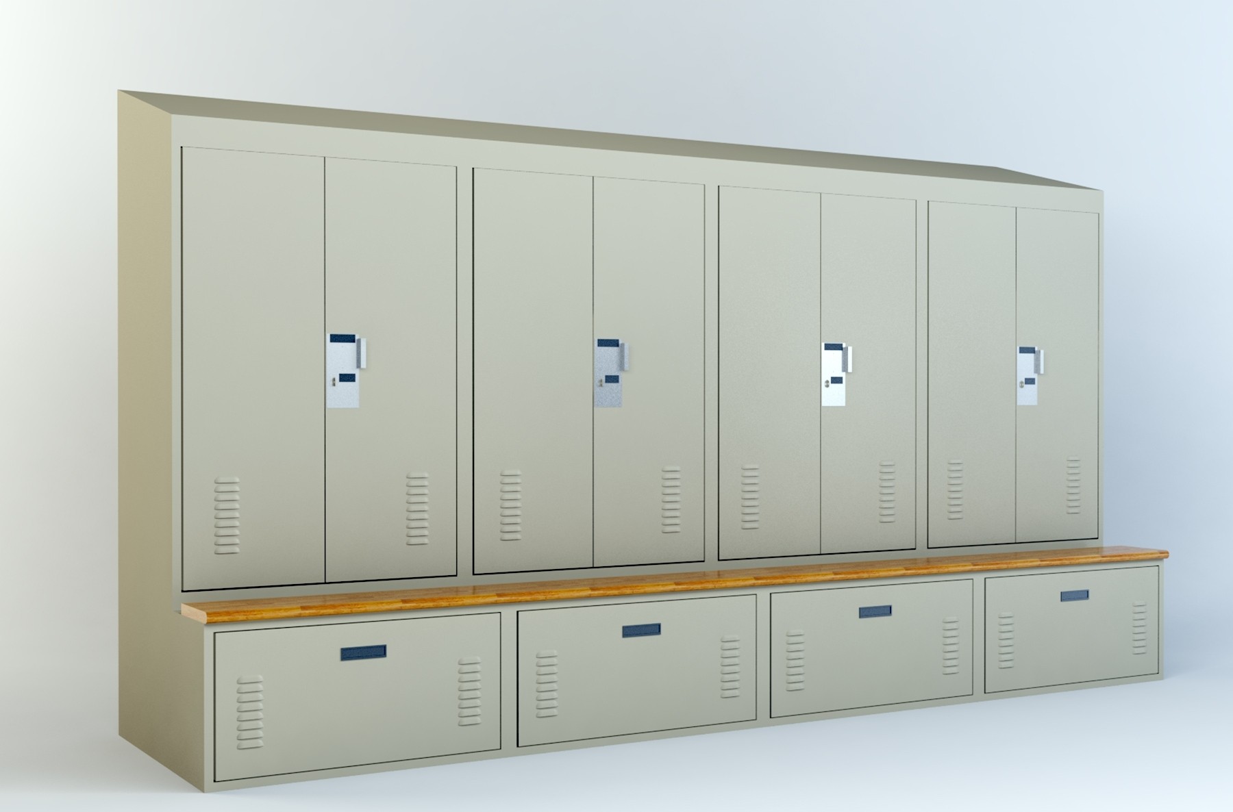 Bench Top-Option 1 Personal Storage Lockers