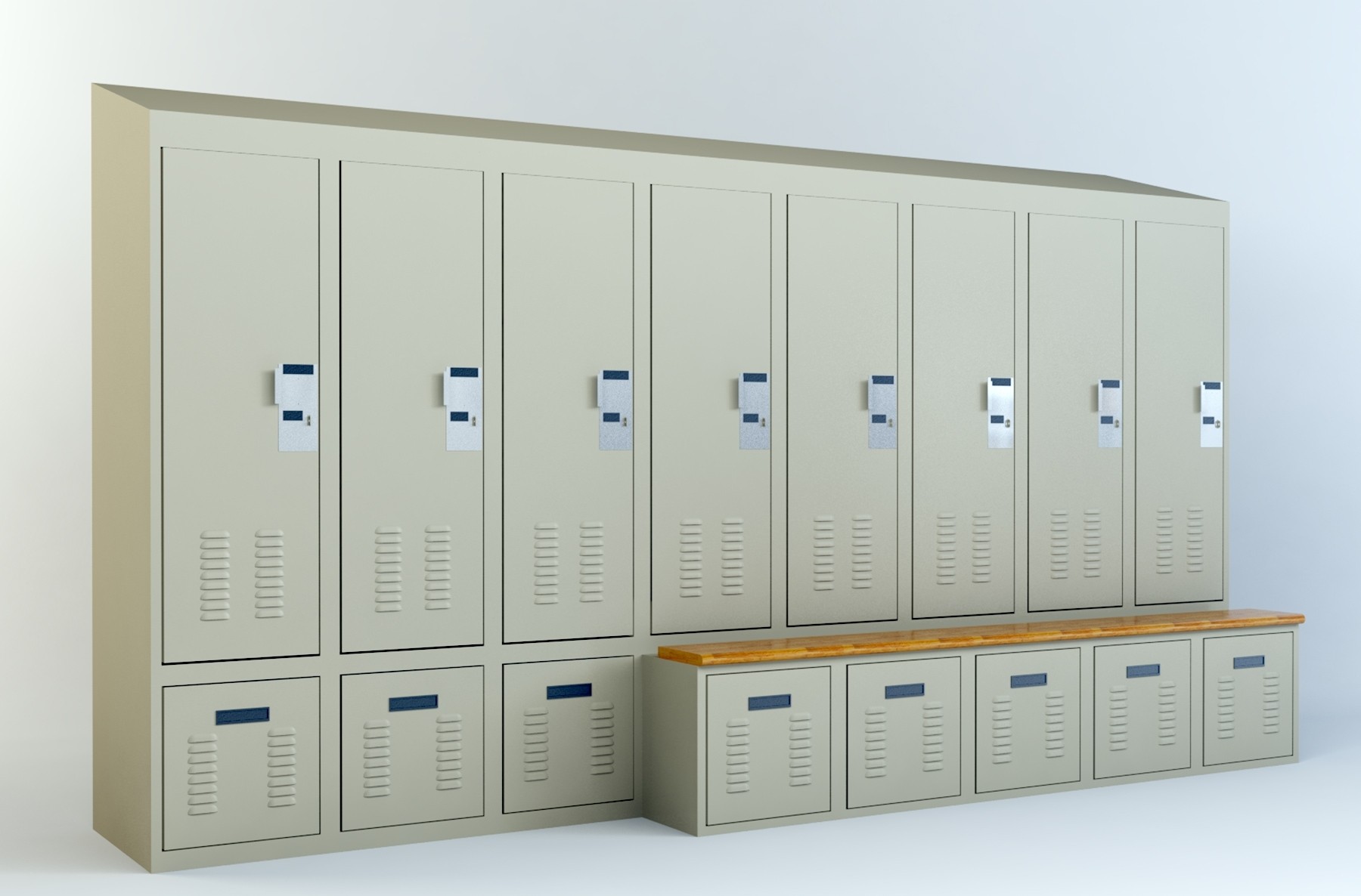 Bench Top-Option 3 Personal Storage Lockers