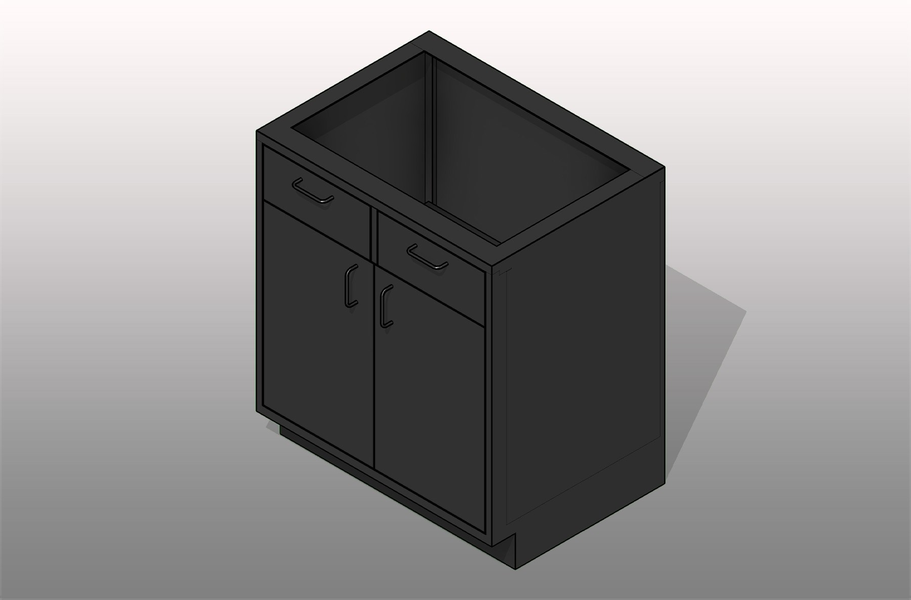 2 Door 2 Drawer Stainless Steel Base Cabinet