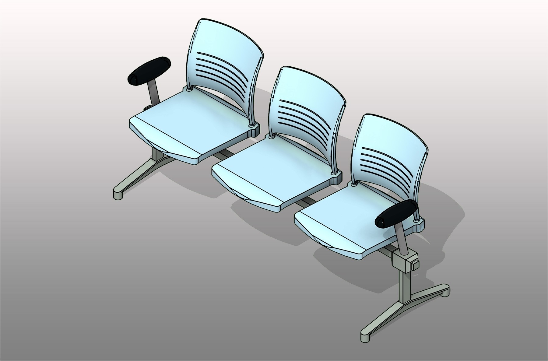 Tandem Armrests Polypropylene Seating
