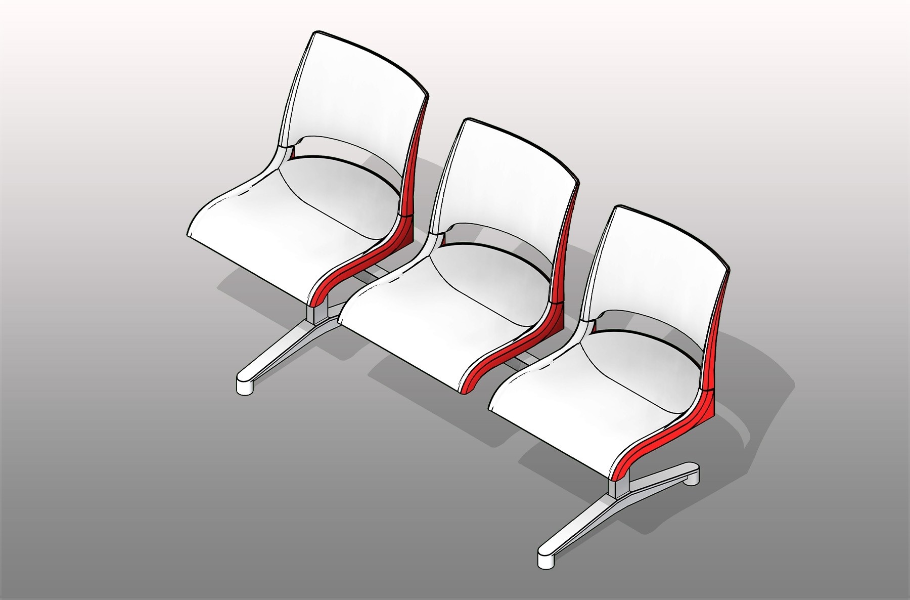 Tandem Polypropylene Seating
