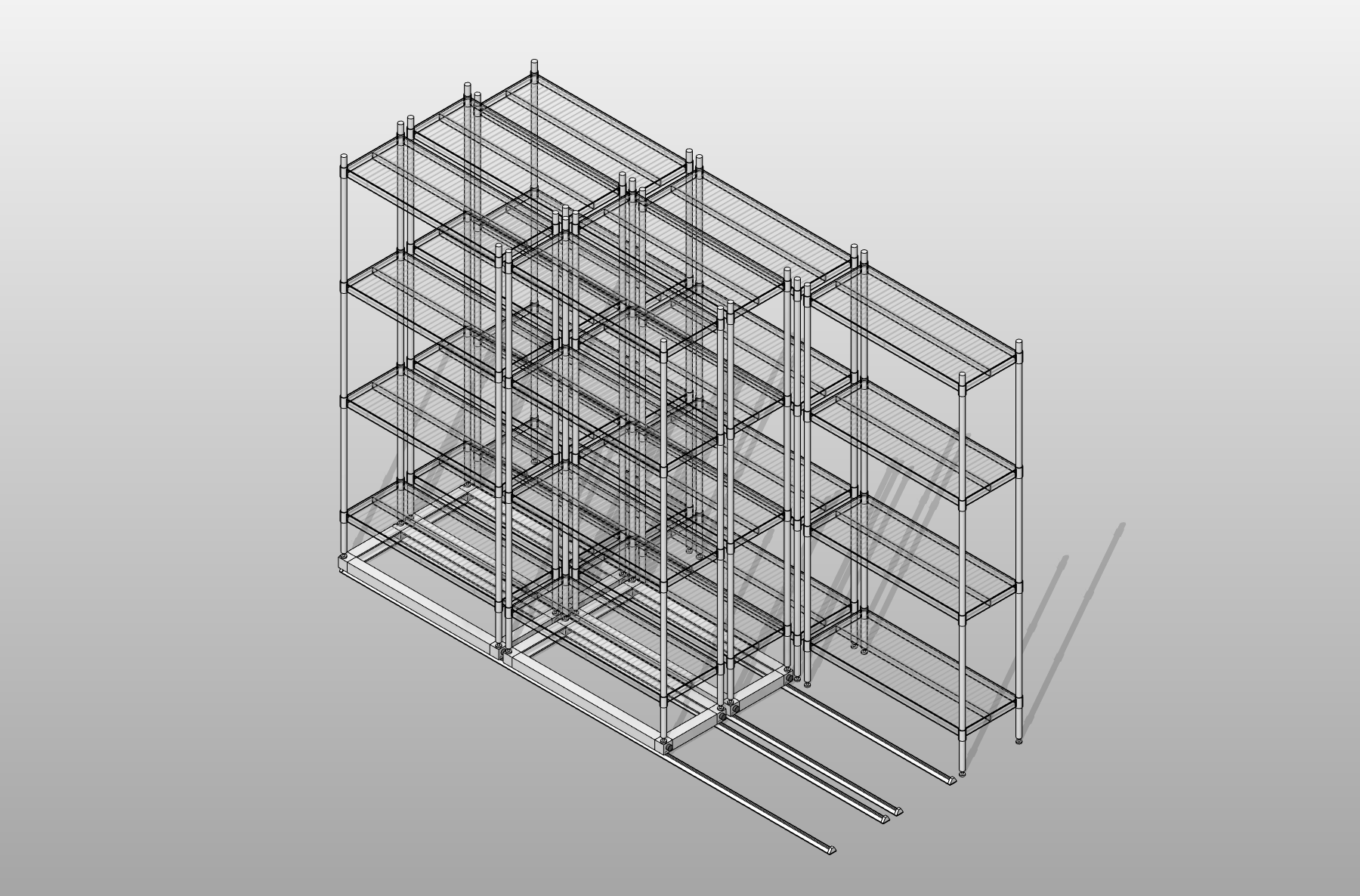 Lateral Sliding Wire Shelving
