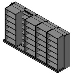 Box Size Sliding Shelves - 2 Rows Deep - 6 Levels - (30" x 16" Shelves) - 154" Total Width