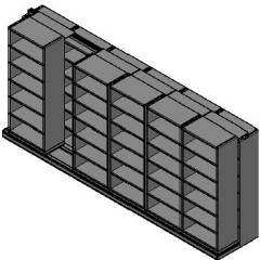 Box Size Sliding Shelves - 2 Rows Deep - 6 Levels - (30" x 16" Shelves) - 184" Total Width