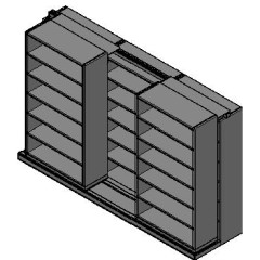 Box Size Sliding Shelves - 2 Rows Deep - 6 Levels - (42" x 16" Shelves) - 130" Total Width