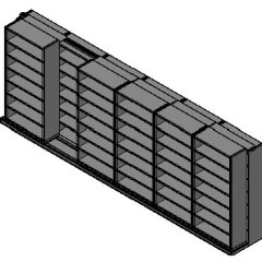 Box Size Sliding Shelves - 2 Rows Deep - 7 Levels - (42" x 16" Shelves) - 256" Total Width