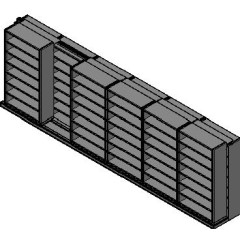 Legal Size Sliding Shelves - 2 Rows Deep - 7 Levels - (42" x 15" Shelves) - 256" Total Width