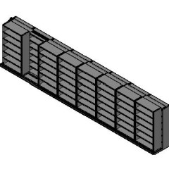 Box Size Sliding Shelves - 2 Rows Deep - 6 Levels - (42" x 16" Shelves) - 340" Total Width