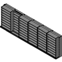Legal Size Sliding Shelves - 2 Rows Deep - 8 Levels - (48" x 15" Shelves) - 292" Total Width