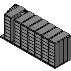 Box Size Sliding Shelves - 4 Rows Deep - 7 Levels - (30" x 16" Shelves) - 244" Total Width