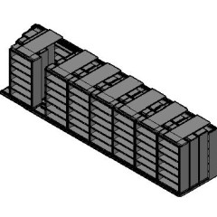 Box Size Sliding Shelves - 4 Rows Deep - 6 Levels - (42" x 16" Shelves) - 340" Total Width