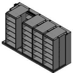 Box Size Sliding Shelves - 3 Rows Deep - 6 Levels - (30" x 16" Shelves) - 154" Total Width