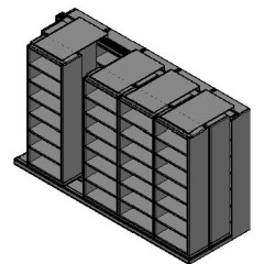 Box Size Sliding Shelves - 3 Rows Deep - 7 Levels - (30" x 16" Shelves) - 154" Total Width