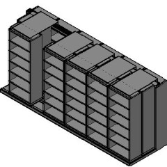 Box Size Sliding Shelves - 3 Rows Deep - 6 Levels - (30" x 16" Shelves) - 184" Total Width