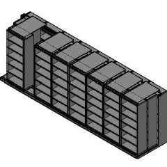 Box Size Sliding Shelves - 3 Rows Deep - 6 Levels - (30" x 16" Shelves) - 244" Total Width