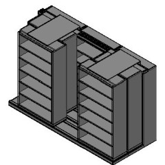Box Size Sliding Shelves - 3 Rows Deep - 6 Levels - (42" x 16" Shelves) - 130" Total Width