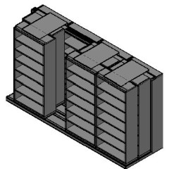 Box Size Sliding Shelves - 3 Rows Deep - 7 Levels - (42" x 16" Shelves) - 172" Total Width