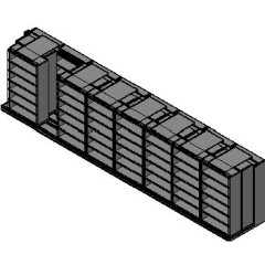 Box Size Sliding Shelves - 3 Rows Deep - 6 Levels - (42" x 16" Shelves) - 340" Total Width