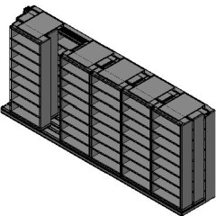 Letter Size Sliding Shelves - 3 Rows Deep - 8 Levels - (36" x 12" Shelves) - 220" Total Width