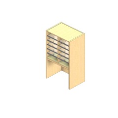 Legal Sized Open Back Sort Module - 2 Columns - 24" Sorting Height w/ 18" Riser