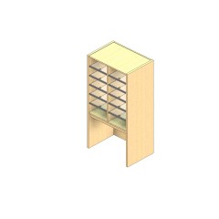 Legal Sized Plexi Back Sort Module - 2 Columns - 30" Sorting Height w/ 18" Riser