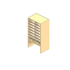 Legal Sized Plexi Back Sort Module - 2 Columns - 36" Sorting Height w/ 12" Riser