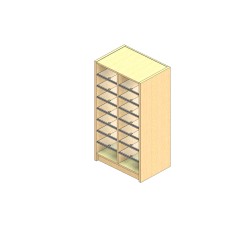 Legal Sized Plexi Back Sort Module - 2 Columns - 42" Sorting Height w/ 3" Riser