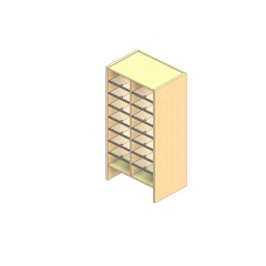 Legal Sized Plexi Back Sort Module - 2 Columns - 42" Sorting Height w/ 6" Riser
