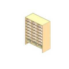 Legal Sized Open Back Sort Module - 3 Columns - 42" Sorting Height w/ 6" Riser