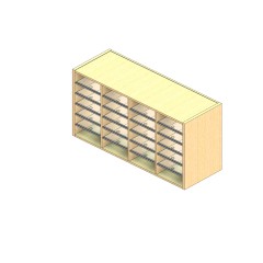 Legal Sized Plexi Back Sort Module - 4 Columns - 24" Sorting Height w/ No Riser